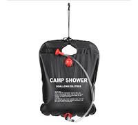 Sac de douche solaire pour camping - Noir - 20 L - Chauffage solaire - Avec tuyau amovible - Pour randonnée, pique-nique, natation, voyage