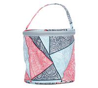 Sac de fil à tricoter organisateur de rangement fourre-tout pour accessoires de Crochet Structure ingénieuse conception de seau circulaire tissu Oxford ménage voyage usage familial (Géométrie bleue)