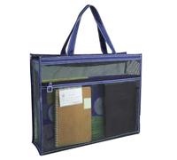 Sac de fournitures artistiques en maille, 43 x 33 x 11 cm, organiseur de fichiers transparent avec poignée et fermeture éclair, sac fourre-tout A3 pour affiches, peinture, matériel pédagogique
