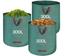 Sac de jardin pliable et réutilisable Unyqoos® de 300 litres – résistant à la déchirure, étanche et résistant aux UV, avec 4 poignées de transport