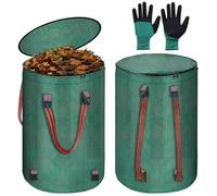 Sac de jardin réutilisable Unyqoos® de 120 litres – réutilisable, en PP de 150 g/m² avec coutures renforcées, capacité jusqu'à 50 kg, autoportant, avec poignées ergonomiques et bandoulière réglable, i