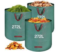 Sac de jardin Unyqoos® de 272 litres – résistant à la déchirure, imperméable et résistant aux UV, équipé de 4 poignées robustes, pliable et réutilisable