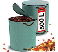 Sac de jardin Unyqoos® de 500 litres – Tissu en polypropylène, 4 poignées renforcées, fermeture éclair, résistant à la déchirure et imperméable