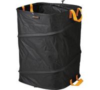 Sac de jardinage ergonomique et pliable avec poignées, capacité de 175 l, hauteur 70 cm, largeur 50 cm, noir/orange
