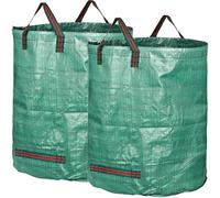 Sac de jardinage professionnel à double fond – sac robuste pour feuilles et déchets verts – sacs pliables, grands et résistants pour feuilles et déchets verts, en polypropylène 150 g/m²