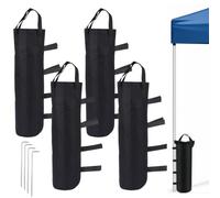 Sac de Lestage pour Tonnelle, Lot de 4 Sacs Robustes avec Pièces de Fixation, 800D pour Pied de Tonnelle, Tente et Auvent, Idéal pour Lestage en Extérieur