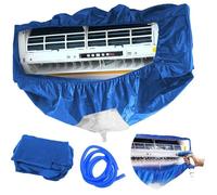 Sac de Nettoyage Climatisation Mural, Kit Imperméable avec Tuyau 3m, Couverture Anti-Poussière Couleur Bleue