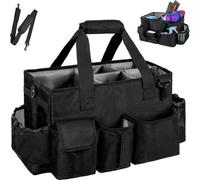 Sac de nettoyage noir avec poignée et compartiments de rangement