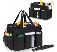 Sac de Nettoyage Portable, Organiseur de Fournitures de Nettoyage avec Coussin Rigide et 4 Séparateurs pour Femme de Menage