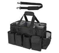 Sac de nettoyage pour aides ménagères - Organisateur d'ustensiles de nettoyage multifonction - Sac de rangement avec poignée et bandoulière pour maison, salle de bain, voiture, voyage, camping
