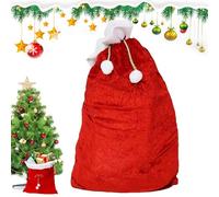 Sac de Père Noël | Avec cordon pour biscuits de Noël de 27,6 x 19,7 pouces | Pour ranger des collations : pour cadeaux de fête, garnitures de bas, artisanat au chocolat, professeurs