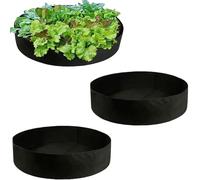 Sac de plantation-2 pièces en tissu velours,pot en tissu épais et respirant,sac de semis rond,sac de plantation pour pommes de terre,tomates,sacs de plantation pour légumes et fleurs,Couleur Noir