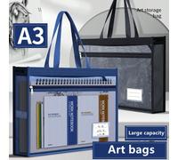 Sac de portfolio d'art A3, sac de transport pour bloc à dessin de grande capacité avec design en maille simple, fournitures pour étudiants, rentrée scolaire, fournitures scolaires A3Polyamide