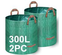 Sac de ramassage de feuilles, grande capacité, réutilisable, 300 litres, lot de 2