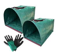 Sac De Ramassage De Feuilles Lot de 2 : pelle à poussière et gants | Sacs Robustes Réutilisables Pour Gazon Et Feuilles Pour Travaux De Jardinage, Compost, Paysagisme, Camping, Déchets Et