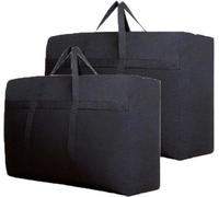 Sac de rangement 2 pièces extra grand sac de rangement pour usage lourd imperméable 600D kingsize couettes épais Oxford rembourré sacs de rangement avec fermeture éclair et poignée pour oreiller liter
