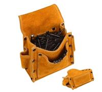 Sac de rangement à outils en cuir de vachette | Sac à outils pour le travail du bois | Sac de taille épais pour clous | Le sac de rangement en cuir de vachette est une solution durable et