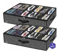Sac de Rangement Chaussures - PZCC - Lot de 2 - 74,5x60x15 cm - Fenêtre transparente - Grande capacité pliable