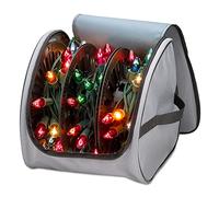 Sac De Rangement De Lumières De Noël De Qualité Supérieure - Matériau PVC 600D Indéchirable avec Poignées - avec 3 Bobines pour Ranger Jusqu'à 375 Pieds De Mini Lumières De Sapin De Noël - Gris