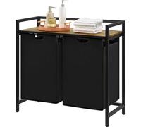 Sac de rangement double compartiment - Capacité de 95 litres - Sacs amovibles - Avec planche de travail - 76 x 33,5 x 72 cm - Noir