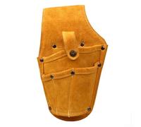 Sac de rangement en cuir de vache avec boucle en cuivre métallique pour perceuses électriques et outils à main, étui en cuir jaune pour la construction, le travail du bois et les projets de décoration