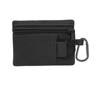 Sac de rangement en nylon 600D multi-usage pour l'extérieur, design compact, porte-monnaie avec mousqueton pour clés, outils, accessoires essentiels de randonnée, rangement en nylon, Couleur : noir