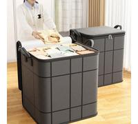 Sac de rangement grande capacité avec poignée, boîte de rangement organisatrice de placard, imperméable et anti-poussière, bac de rangement pliable, poignée renforcée, fermeture éclair durable, convie