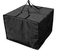 Sac de rangement imperméable et anti-poussière pour meubles de siège d'extérieur, housse en tissu Oxford 210D avec cordon de serrage, grand organiseur de vêtements 81 x 81 x 61 cm (noir)