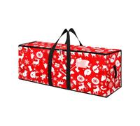 Sac de rangement imperméable Oxford pour sapin de Noël avec double | Sac fourre-tout robuste pour décorations de vacances artificielles, couronnes et lumières, rouge, 122 x 38 x 51 cm