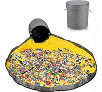 Sac de Rangement Jouet, JOLY FANG Tapis de Jeu Organisateur pour Lego, Panier Portable enfants (Gris)