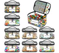 Sac de rangement jouets - Lot de 8 - PVC étanche - Transparent avec étiquette - 24 x 17 x 11 cm