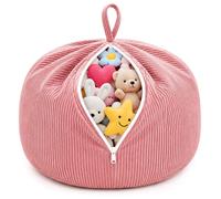 Sac de rangement jouets - Peluche - Pouf - Rose - 85 x 85 x 50 cm