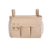 Sac de rangement multi-poches lavable avec crochets fixes | Organiseur de chevet pour dortoir, bouteille d'eau, livre de mouchoirs, tablette, téléphone, maison, chambre, cuisine, école