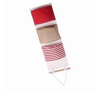 Sac de Rangement Mural Décoratif en Lin à 3 Couches, Organisateur de Placard de Garde-Robe avec Embellissement en Dentelle et Couche Hydrofuge (Rouge)