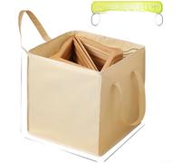 Sac de rangement pliable avec poignées pour l'organisation de placard - Grande capacité - Tissu Oxford - Triangle gris (beige à quatre côtés)