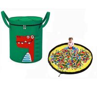 Sac de rangement pliable avec tapis de jeu, thème dinosaures, taille XL