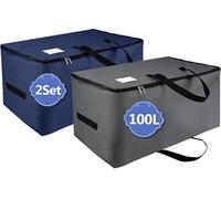 Sac de rangement pliable bleu foncé 100 L