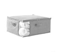 Sac de rangement pliable pour couette très grand lit, protection contre la poussière, les insectes, fenêtre transparente, tissu Oxford respirant, lavable en machine, gris (XL)
