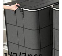 Sac de rangement pliable pour la literie, boîte de rangement pour le placard, en matériau de lin, sac de rangement pliable avec couvercle scellé, sac organisateur de placard, poignée renforcée et ferm