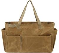 Sac de rangement portable en lin ciré, pour le camping, le jardinage, les électriciens, couleur kaki