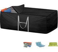 Sac de rangement pour box à coussins avec fermeture éclair et poignées - Housse de protection en tissu Oxford 420D imperméable pour box à coussins - Sac pour coussins de jardin 180x80x60cm