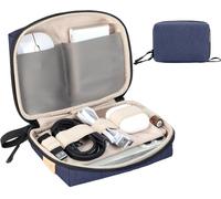 Sac de rangement pour câbles - Étui accessoire - Rangement pour appareils électroniques - Polyester résistant à l'eau - 15 x 11 x 6 cm - Bleu