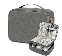 Sac de rangement pour câbles - Sac de transport - Mallette électronique compacte et étanche - Accessoire portable - Organisateur d'accessoires pour câbles, chargeurs, téléphones, bouchons d'oreilles