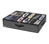 Sac De Rangement pour Chaussures - Boîte de Rangement sous Le lit - Organiseur à Chaussures - 12 Compartiments - Pliable