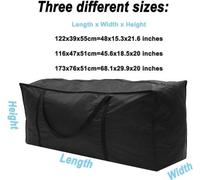 Sac de rangement pour coussins de jardin – Sac de rangement d'extérieur – noir – 173 x 76 x 51 cm
