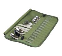 Sac de rangement pour couverts - Organisateur d'ustensiles de voyage | Sac en polyester enroulable | Boîtier résistant à l'eau pour cuillères, fourchettes et baguettes | Kit de cuisine portable pour