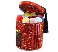 Sac De Rangement Pour Fil De Noël, Sacs Ronds En Laine Tricotée, Sac De Rangement De Voyage De Couleur Rouge, Sac De Rangement Pour Outils De Couture, Accessoires