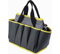Sac de rangement pour outils de jardinage doté de plusieurs compartiments et d'une armature métallique intégrée, destiné aux travaux d'extérieur, aux réparations et à l'entretien.