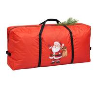 Sac de Rangement pour Sapin de Noël Grande Taille Housse Imperméable | Avec Poignées Renforcées Et Double Fermeture Éclair Grande Boîte Oxford Arbre De Noël Sac d'argent Père Noël-122x38x51cm