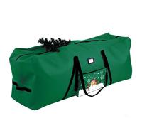 Sac de Rangement pour Sapin de Noël jusqu'à 2,75m,Oxford 600D, avec Poignée,Bandes de Fixation et Motifs Festifs,150x40x71cm-Vert